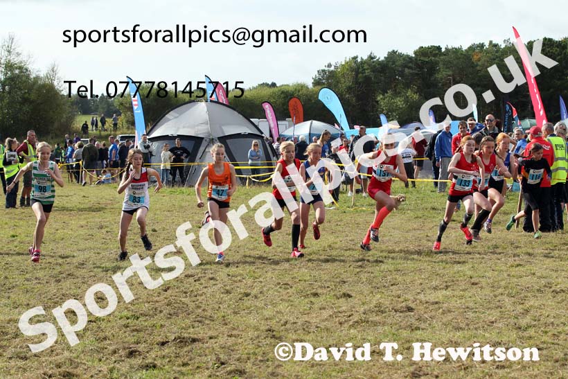 Girls under-13s 2021 North Eastern Harrier League, Druridge Bay. Photo: David T. Hewitson/Sports for All Pics